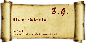 Blaho Gotfrid névjegykártya